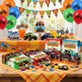 thumbnail image 4 of JOYGATHER - 24 bolsas de regalo de fiesta con asas, bolsas de regalo para camiones de carreras Bolsas de caramelo a cuadros para ni&ntilde;os, bolsas de papel kraft para decoraci&oacute;n de f, 4 of 7