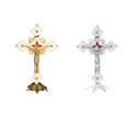 thumbnail image 1 of Crucifijo de pie,crucifijo de pared cruz de metal de pie cruz decoración,cruz de cristiano católico decoración del hogar cruz,cruces para manualidades de 8 pulgadas con soporte Zulema Crucifijo de pie, 1 of 8