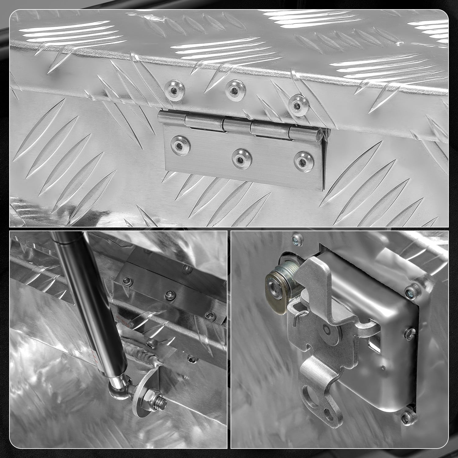 DNA Motoring 32.5"x20.5"x18" Aluminum Truck Trailer Trunk Bed Tongue Tool Storage Box w/ Lock & Keys