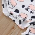 thumbnail image 4 of JAJAHO Baby Girl Clothes Summer 2 Piece Set Infant Romper Outfits Sleeveless Ribbed Cow Printed Bodysuit And Shorts Cute Toddler Clothing 0-18M Stylish Outfit, 4 of 7
