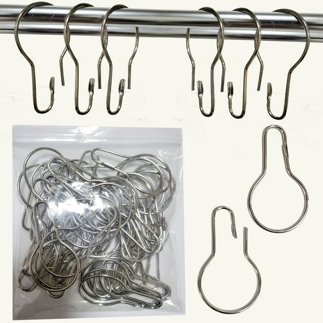 HYCSC Shower Curtain Rings Hooks, RustResistant Metal Shower Curtain