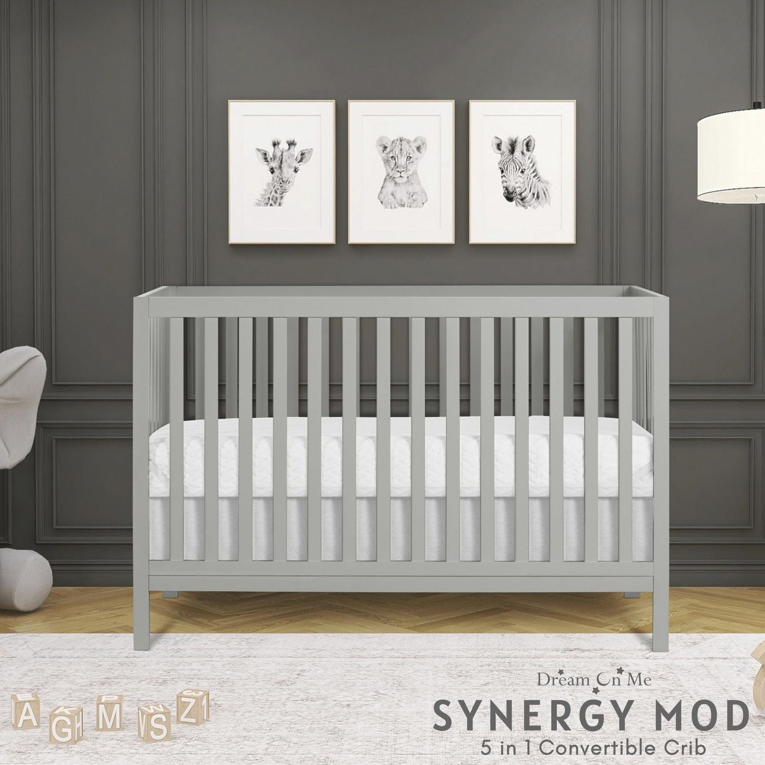 Dream On Me Synergy MOD Crib, Made with Sustainable New Zealand Pinewood, Convertible Crib
