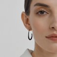 thumbnail image 4 of CFIOZYOS  Drop Hoop Earrings - 14K Gold Plated Oval Pull Through Design, 4 of 10