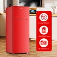 thumbnail image 2 of BANGSON 7.7 Cu.Ft Top Freezer Refrigerator for Apartments, Energy Saving, Adjustable Thermostat, Large Capacity, Low Noise, Red, 2 of 9