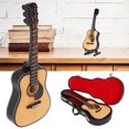 thumbnail image 4 of Lifelike Mini Guitar Model, With Case And Stand Mininature Musical Instrument, Wooden Guitar Model, For Bedroom Kids Study Room Friend, 4 of 8
