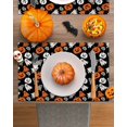 thumbnail image 3 of Halloween Placemats Set of 4 Funny Ghost Pumkin Monster Place Mats Fall Placemat Orange Cute Cartoon Table Mats for Dining Kitchen Table Holiday Dinner Party Home Decorations 13x19 Inch, 3 of 8
