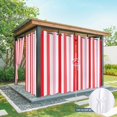 thumbnail image 6 of Red Pink Stripe Outdoor Curtains for Patio Waterproof,Windproof Privacy Curtains with Weighted Bottom,Geometric White Vertical Striped Outside Drapes for Picnic Garage Backyard Cabana 54"x84" 1 Panel, 6 of 8