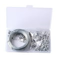 thumbnail image 1 of 131 Pieces Photo Frame Hook Set Rustproof Large Steel Picture Hangers Bearing Capacity D Ring Hooks Kit Stainless Steel Holder No Trace Clock Artwork, 1 of 8