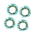 thumbnail image 4 of 4x Anillos para velas de pilar, pequeñas velas, coronas de bayas, candelabros decorativos para Navidad, Pascua, decoración del hogar Azul, 4 of 9
