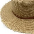 thumbnail image 5 of Ladies Wide Brim Raffia Straw Sun Hat with Belt Beach Hat for Summer Outings and Travel Women's Fedora Hats for Summer Made for More Hat Cute Visor Hat Pineapple and Star Hats for Women Engaged, 5 of 6