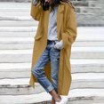 thumbnail image 4 of Yangnuo Women's Fashion Casual Solid Color Wool Coat With Button Closure and Functional Pockets Long Length Comfy Coat Jackets Fall Winter 2025, 4 of 6
