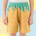 thumbnail image 2 of Bysome Toddler Girls Boys Ice Cream Shorts Size 13-14 Years Shorts High Waist With Pockets Ice Cream Print Casual Soft Summer Beach Kids Short Green, 2 of 4