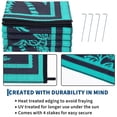 thumbnail image 6 of HIWEAVER Teal 8'x 10' Outdoor Rug Garden Decor Floral Bordered Carpet Plastic Straw Waterproof Reversible Patio Area Rug for Balcony Deck Picnic Portable Camping Mat, 6 of 8