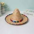 UIX Mexican Sombrero Hat Adults with Trim Straw Sombrero for De Mexican ...