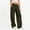 Army Green women wide leg cargo pants a1, variant on Cagogo Women's Wide Leg High Waisted Cargo Pants with Pockets Solid Casual Streetwear Lounge Pants Travel Vacation Long Trousers, Army Green 2XL
