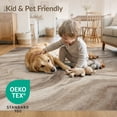 thumbnail image 4 of ODIKA 2'x3' Washable Accent Rug Pet Friendly, Bedside Mat Abstract Beige Marbled Swirl Neutral Watercolor Gradient Large Flowing Dynamic for Bedroom, Nursery, RV, 4 of 7