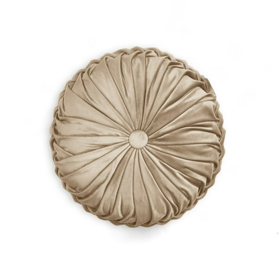 Lush Decor Lush Décor Velvet Round Decorative Pillow - Angora - Single - 18 Round