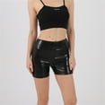 thumbnail image 2 of Women's High Waisted Metallic Biker Shorts Stretch Shiny Party Club Pants, 2 of 6