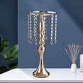 thumbnail image 4 of Soporte de cristal Zulema Soporte de arreglo floral Dorado 47cm, 4 of 8