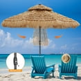 thumbnail image 3 of Autlaycil 9 ft Solar LED Lights Thatched Tiki Umbrellas, Pool, Patio, Beach, 3 of 7