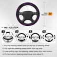 thumbnail image 3 of XMXT Purple Stars Space Print Steering Wheel Cover, Elastic Non-Slip Universal Fit Car Decor Accessories Protector for Auto SUV Trucks, 3 of 8