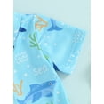 thumbnail image 6 of Infant Baby Boy Rash Guard Swimsuit Cute Print Short Sleeve Zip Front Suit Swimwear, 6 of 8
