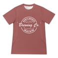 thumbnail image 5 of T Shirts For Women Womens Tops Round Neck Belt Zipper Letter Printed Loose Casual Short Sleeved Shirt, 5 of 5