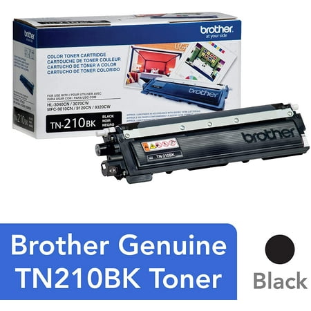 Brother Genuine Standard Yield Toner Cartridge, TN210BK, Replacement Black