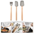 thumbnail image 2 of Silicone Kitchen Scraper Spatula with Wooden Handle - Butter Spreader, Cake, Cheese, Biscuit, and Baking Tool, 2 of 6