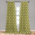thumbnail image 4 of Ambesonne Retro Curtains, Rhombus Wavy Stripes Plot, Pair of 28"x84", Yellow Charcoal Grey, 4 of 4