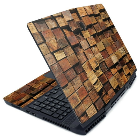 Skin For Alienware M15 (2019) - Stacked Wood | MightySkins Protective, Durable, and Unique Vinyl Decal wrap cover | Easy To Apply, Remove, and Change