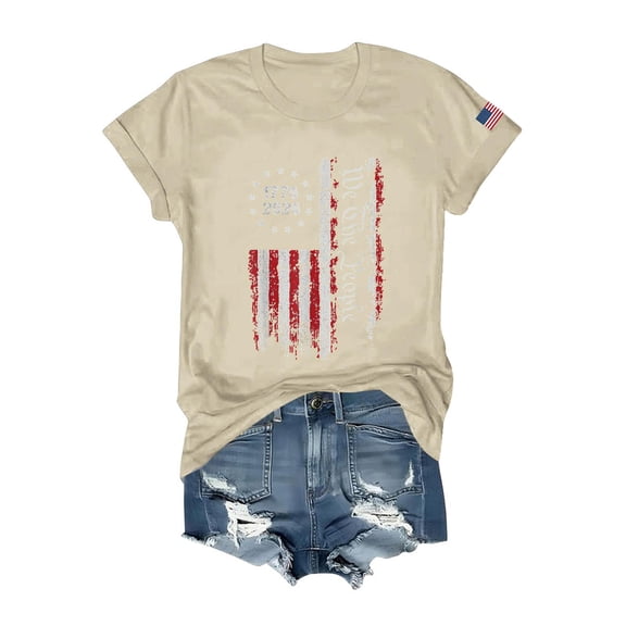 Usa 250th Anniversary T Shirts for Women 4th Of July T-Shirt Flag Graphic Patriot Tee Independence Day Dressy T Shirts Summer Clothes