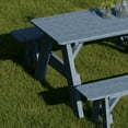 thumbnail image 3 of Wildridge Heritage 72 in. Picnic Table with Detached Benches, Patriot Blue - Outdoor Weather Resistant HDPE Picnic Table for Patio, Porch, Deck, Lawn, 3 of 4