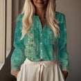 thumbnail image 5 of Floral Linen Shirt for Women Spring Summer Boho Front Button Down Tops Vintage Casual Long Sleeve Oversized Tees Top, 5 of 6