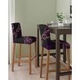 thumbnail image 2 of Marble Black Bar Stool Covers Set of 6, Purple Gold Art Abstract Vintage Farmhouse Stretch Washable Bar Chair Covers with Backs, Removable Pub Counter Height Chair Cover for Kitchen Dining Room Cafe, 2 of 7