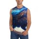 thumbnail image 1 of Fotbe Moonlit Blue Wolf Men's Camiseta sin Mangas Estampada para Hombres, Playera Casual para Gimnasio, Entrenamiento, Playa-Large, 1 of 7