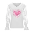 thumbnail image 6 of 2026 Valentines Tops for Women Elegant V-Neck Lace Insert Blouse Long Sleeve Floral Valentines Print Outfits Delicate Romance Clothing Cute Shirts, 6 of 6