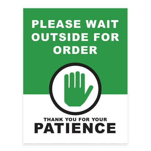 Koyal Wholesale Social Distancing Please Wait Outside For Order, Thank You For Your Patience Business Sign, 10-Pk