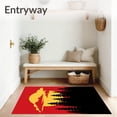 thumbnail image 3 of ODIKA 2'x3' Machine Washable Non-Slip Area Rug, Conifer Grove Dusk DIY Latch Hook Kit with Silhouetted Pines High Traffic Rug with Pad, Red, 744653, 3 of 8