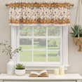 thumbnail image 2 of Orange Yellow Pumpkins Curtain Valances for Windows, Kitchen Valance Window Treatments Panel 2 Pack, Autumn Leaves Rustic Vintage Rod Pocket Short Curtains for Bathroom Bedroom 42 x 12 Inch, 2 of 8
