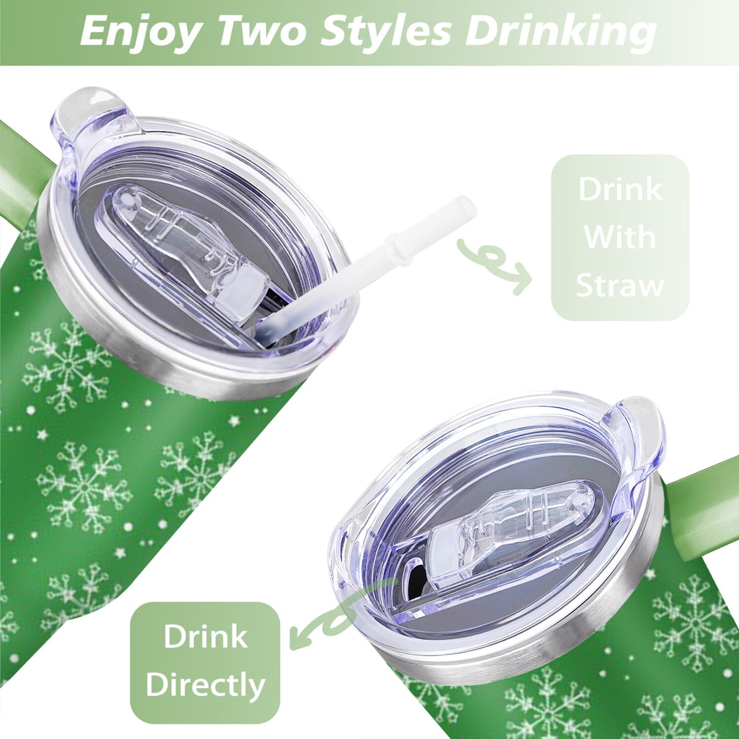 Christmas Gifts 40 oz Tumbler with Handle and Straw Lid,Cute Gifts for Women Winter Gnome Vacuum Insulated Leak Proof Tumbler,Holiday Accessories Stainless Steel Coffee Cup