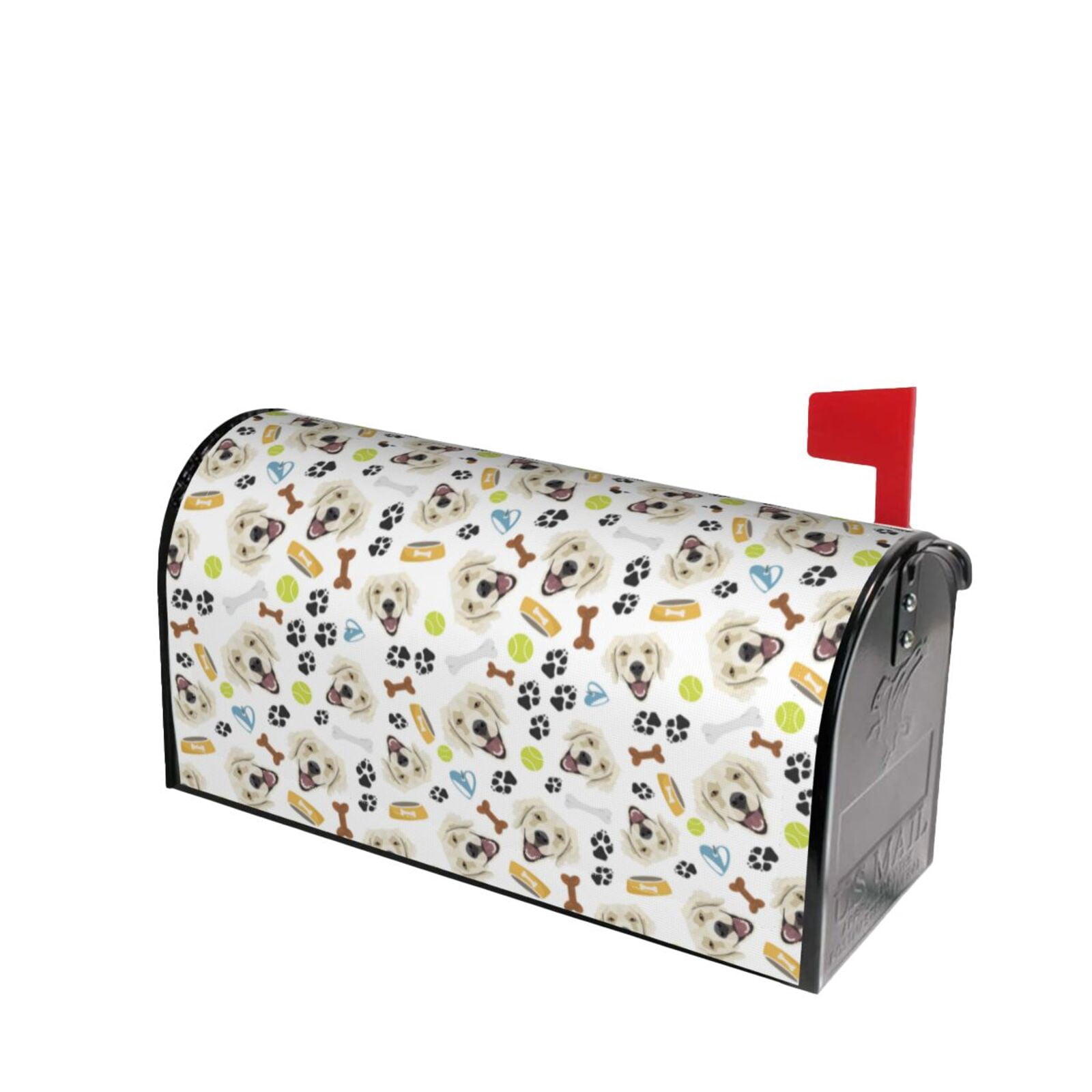 Xecao Labrador Retriever Dog for Mailbox Cover with Magnetic Strips, Waterproof and Sunscreen, Adds a Decorative Touch to Your Garden Yard.
