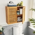 thumbnail image 4 of Wall Cabinet Bathroom Storage Cabinet Wall Mounted with Adjustable Shelves Inside, Double Door Medicine Cabinet, Utility Cabinet Organizer Over Toilet, Bamboo, 23.2''Lx8.1''Wx20.4''H, 4 of 19