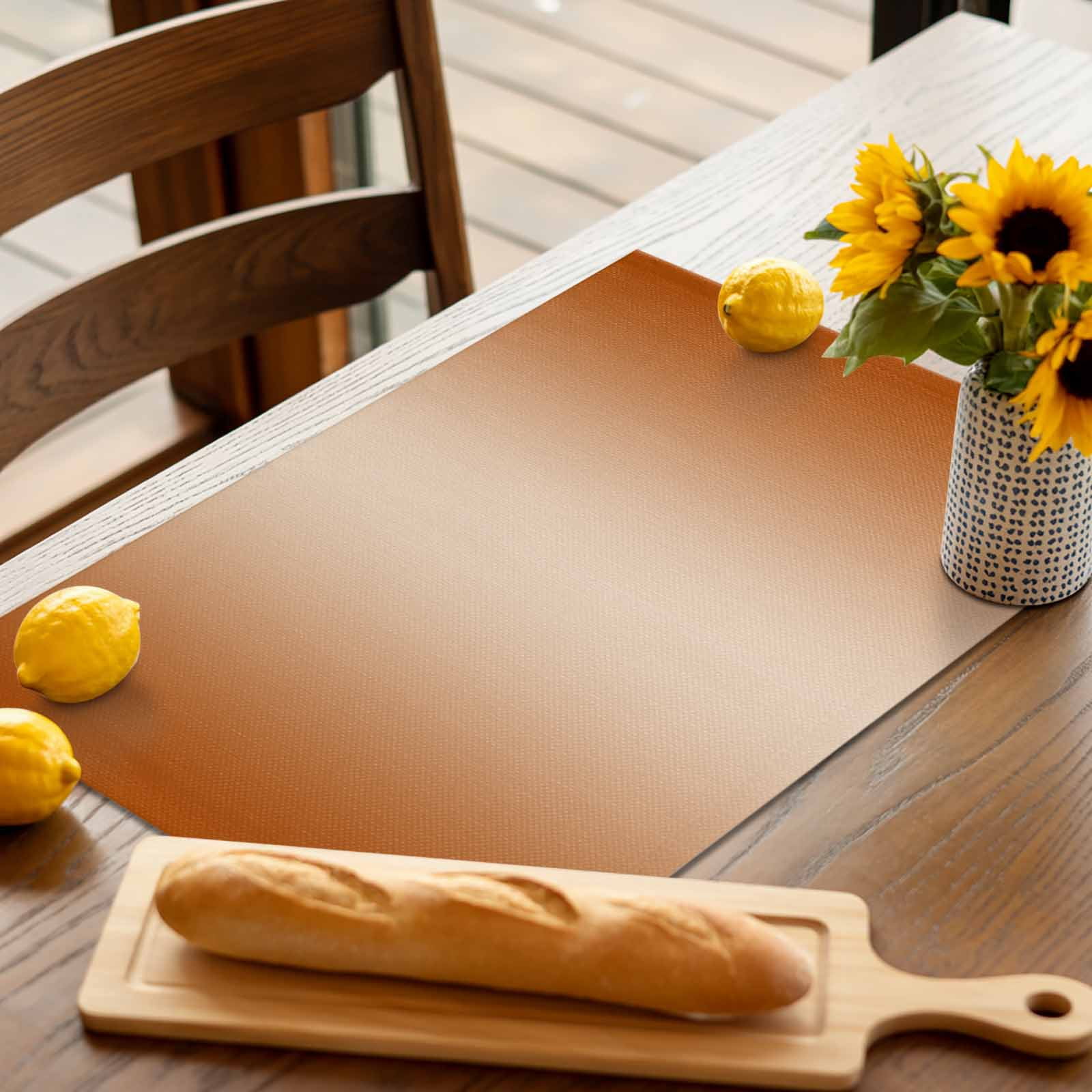 Placemats Set of 4, Burnt Orange Placemats Set of 4, Ombre Tablemats Washable Placemat Table Decoration for Kitchen Table Dinner Party Home Decor Indoor Outdoor 13x19 Inch