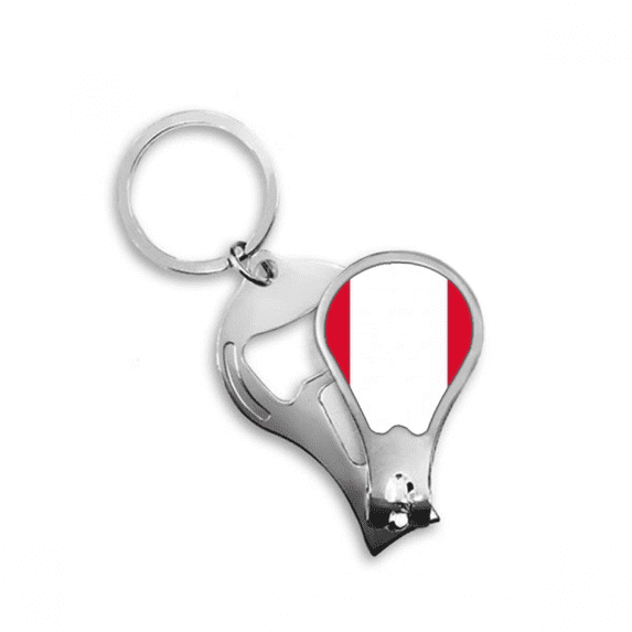 Peru National Flag South America Country Fingernail Clipper Cutter Opener Key Chain Scissor