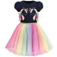 thumbnail image 2 of Sunny Fashion Girls Dress Multicolor Rainbow Unicorn Tulle Princess Party Birthday 8 Years, 2 of 10