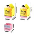 thumbnail image 2 of Wooden Pencil Shaped Desk Organizer Dispenser Holder for Classroom Teacher School Supplies and Stationery Storage, 2 of 7