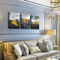 thumbnail image 2 of Canvas Wall Art For Living Room Wall Decor For Kitchen Black And White Sunflower Flowers Wall Painting Decoration For Bedroom Modern Bathroom Home Decor Wall Picture Artwork 16x12 3 Piece, 2 of 6