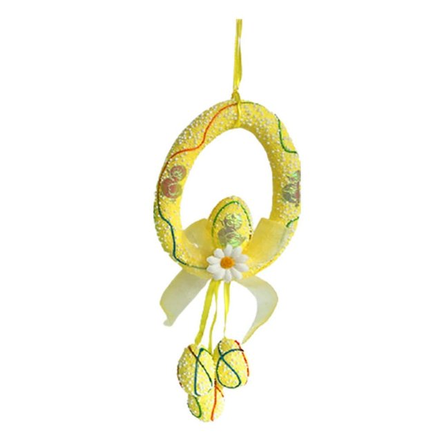 Easter Eggs Pendant Easter Hanging Wreath Spring Decoration for Home Wall Door Window