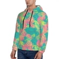 thumbnail image 3 of Sikiie Colorful Palm Leaves Men's Hoodie, Essentials Hoodie, Sweatshirt, Pullover Hooded Sweatshirt for Men-3X-Large, 3 of 7